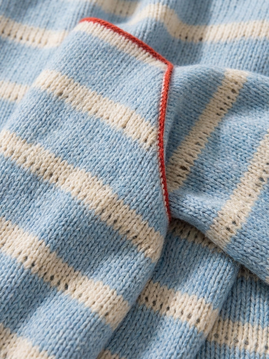 Minimalista Striped Square-Neck Manga larga Maxi Jersey Dress