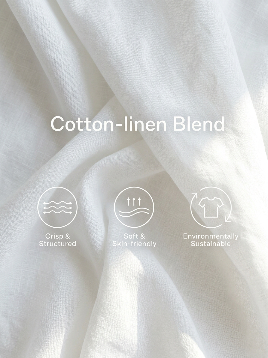 Casual Blanco Cotton-lino Blend Sin mangas Holgado Mono