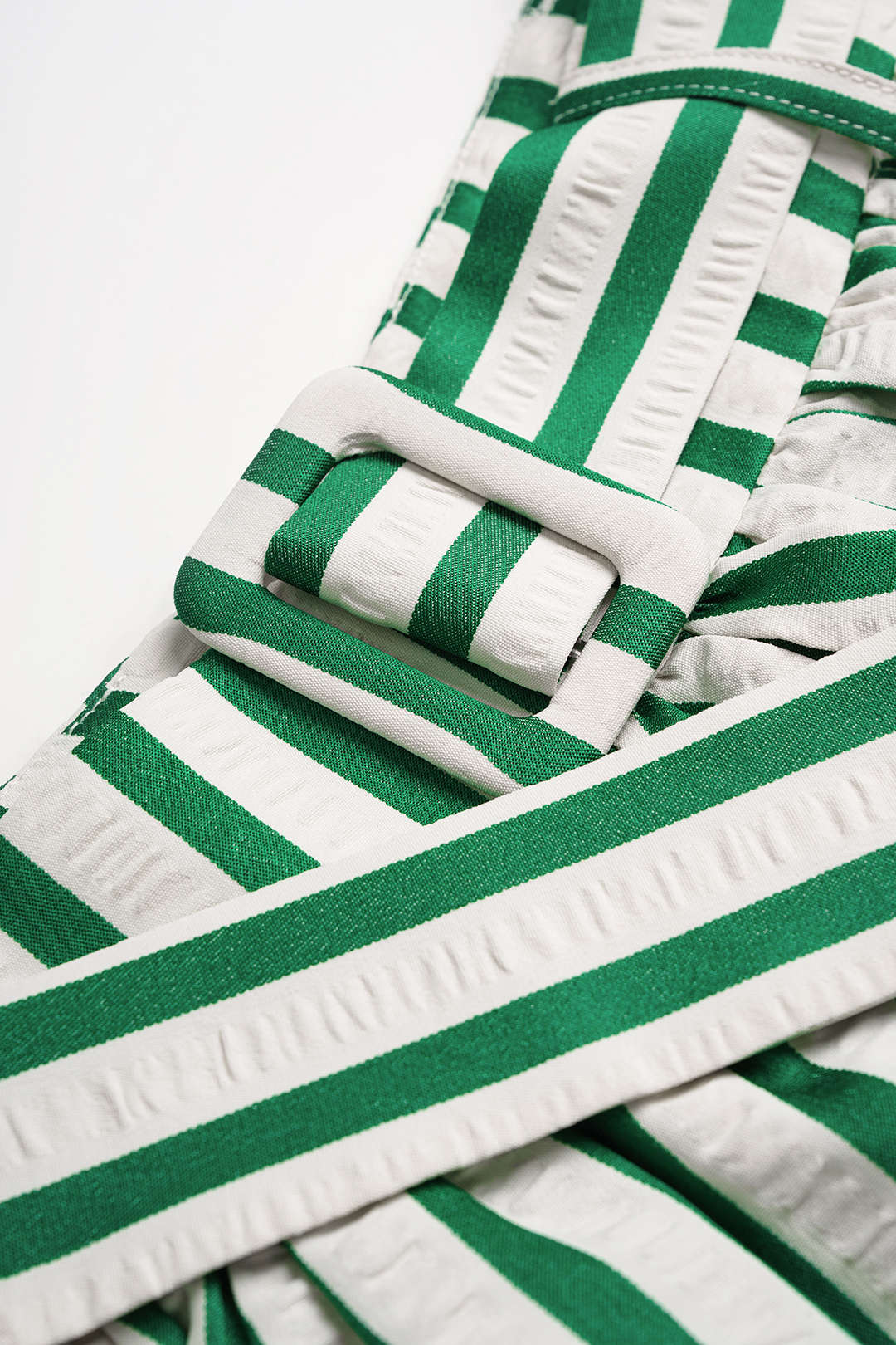 Striped Textured Ruched Shorts