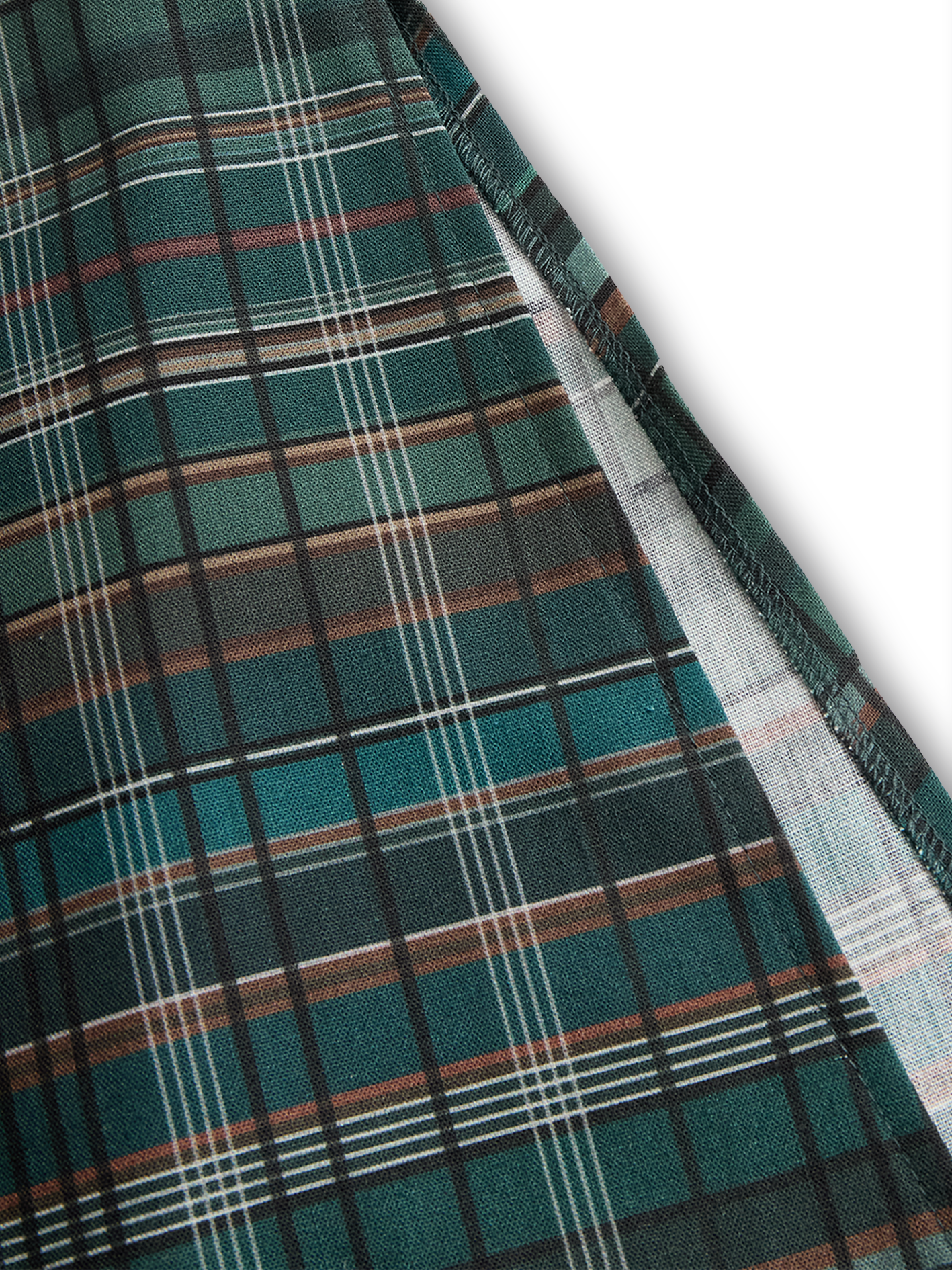 Plaid Lapel Single-Breasted Camisa Chalecoido maxi