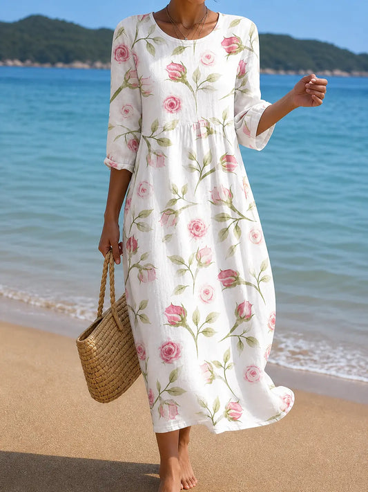 Vestido casual de mujer con estampado floral Adriana Valera