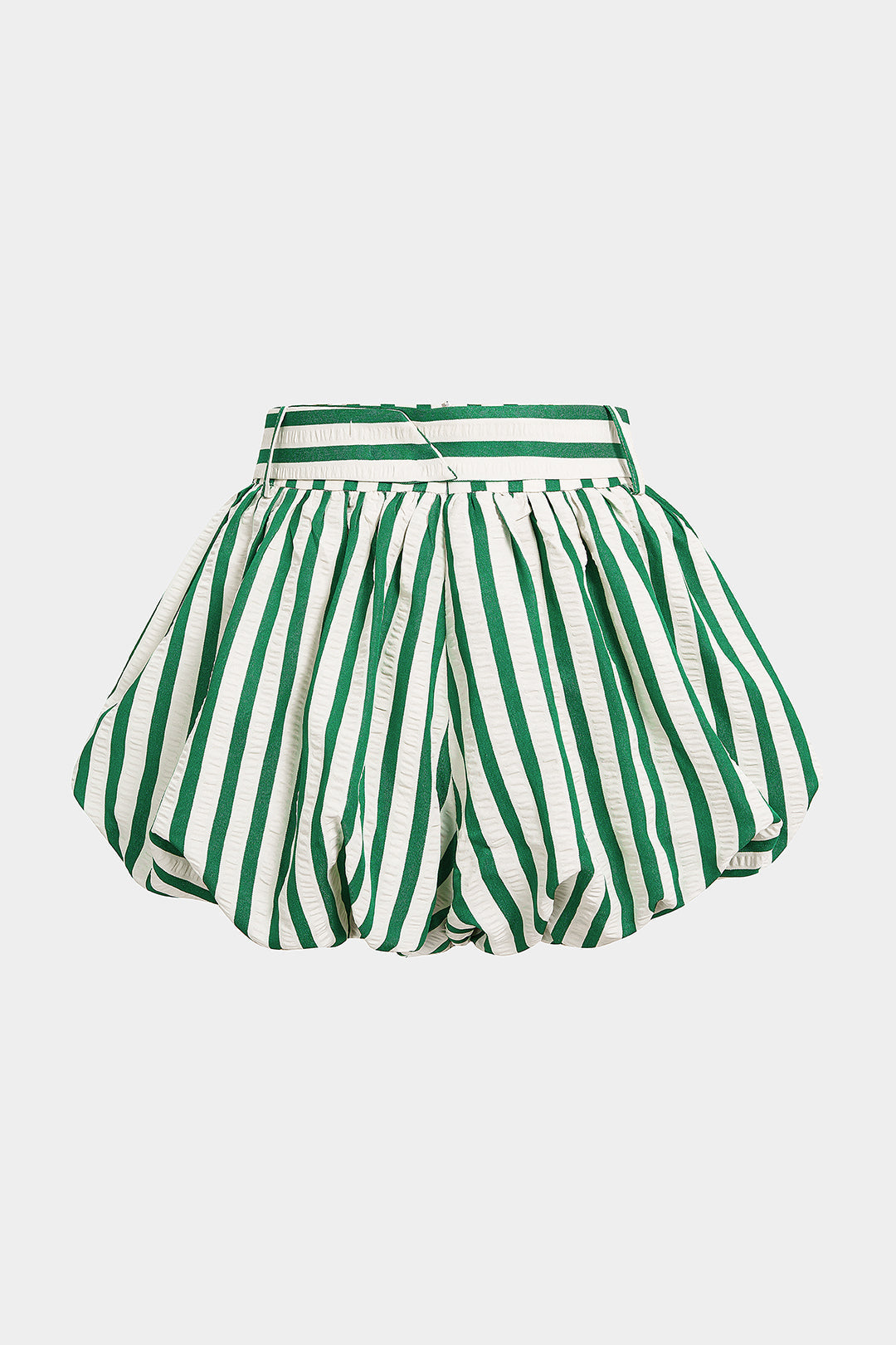Striped Textured Ruched Shorts