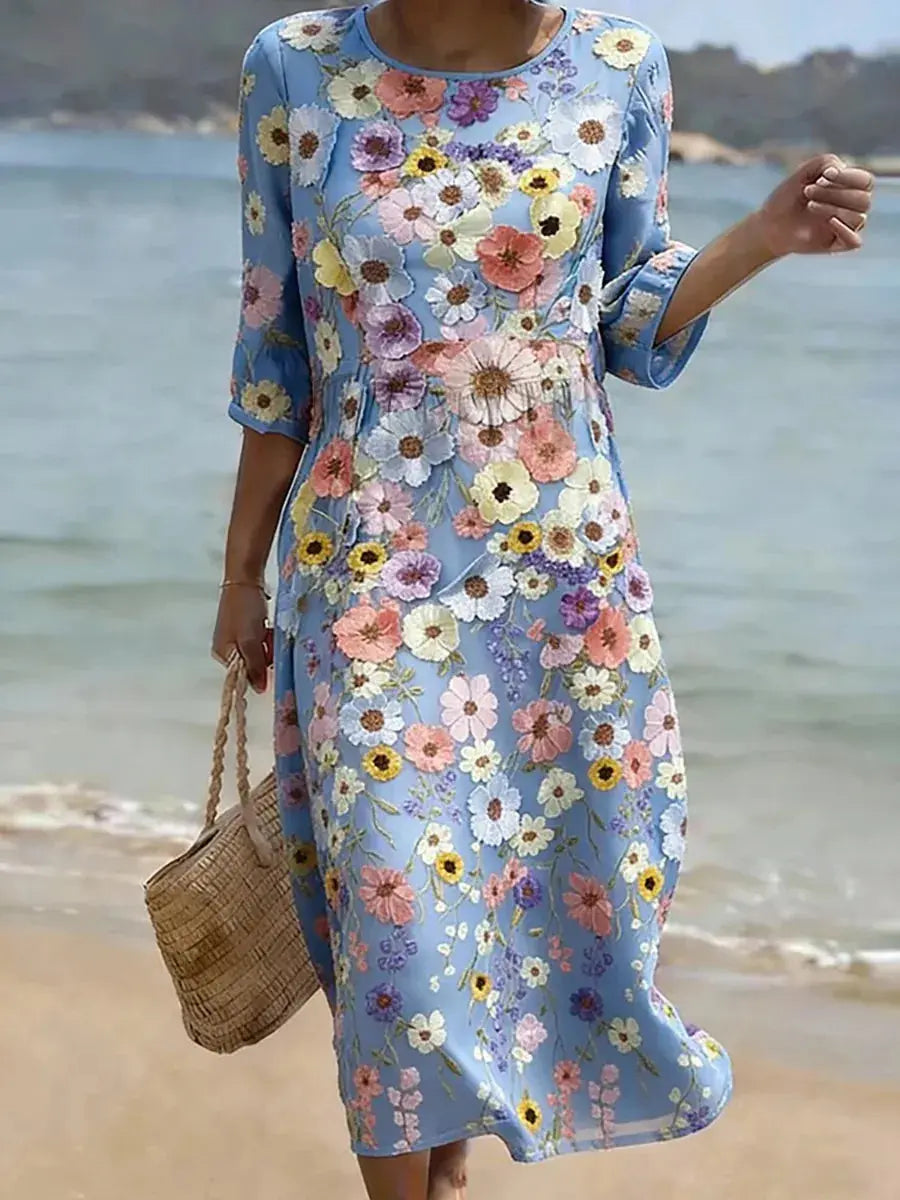 Vestido casual de mujer con estampado floral Adriana Valera