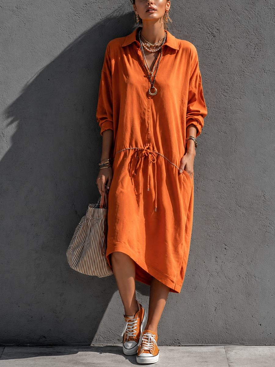 Low-Waist Casual Collared Chalecoido midi