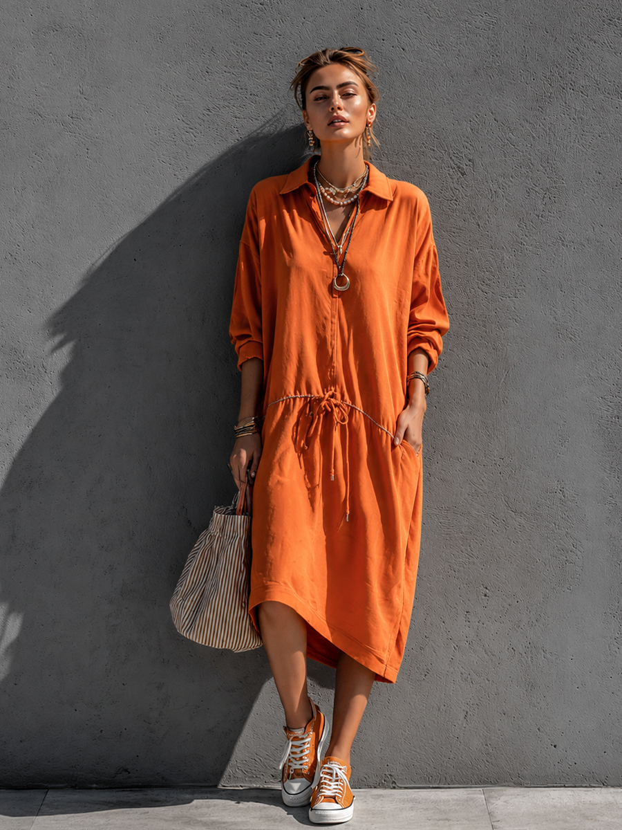 Low-Waist Casual Collared Chalecoido midi