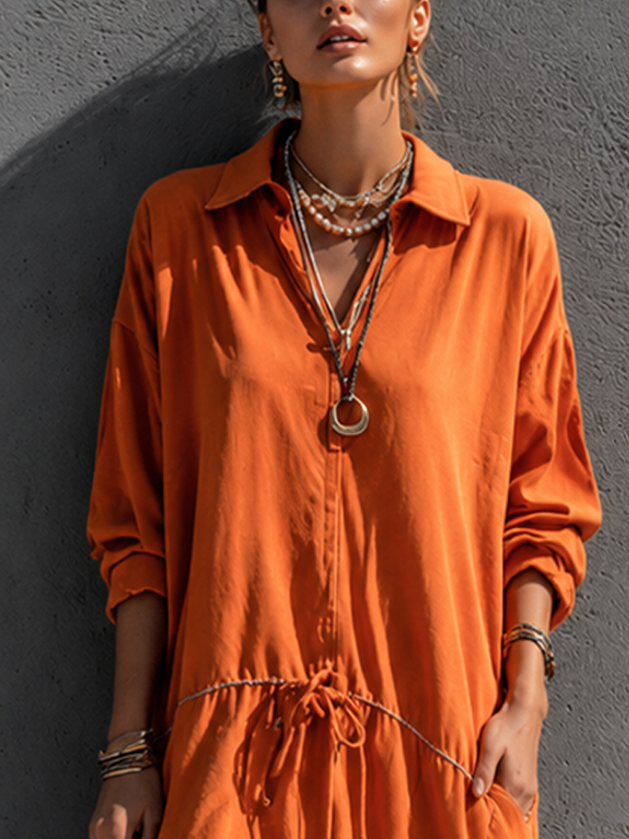 Low-Waist Casual Collared Chalecoido midi