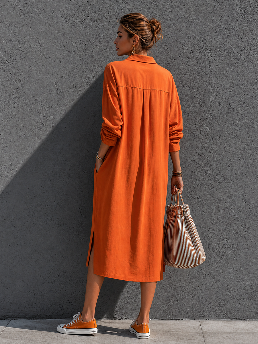Low-Waist Casual Collared Chalecoido midi