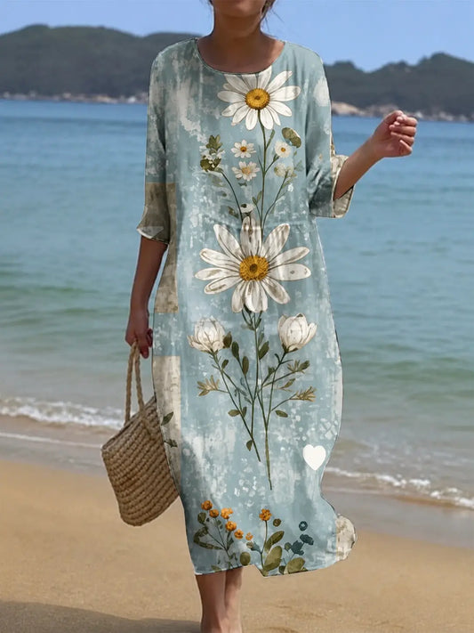 Vestido casual de mujer con estampado floral Adriana Valera