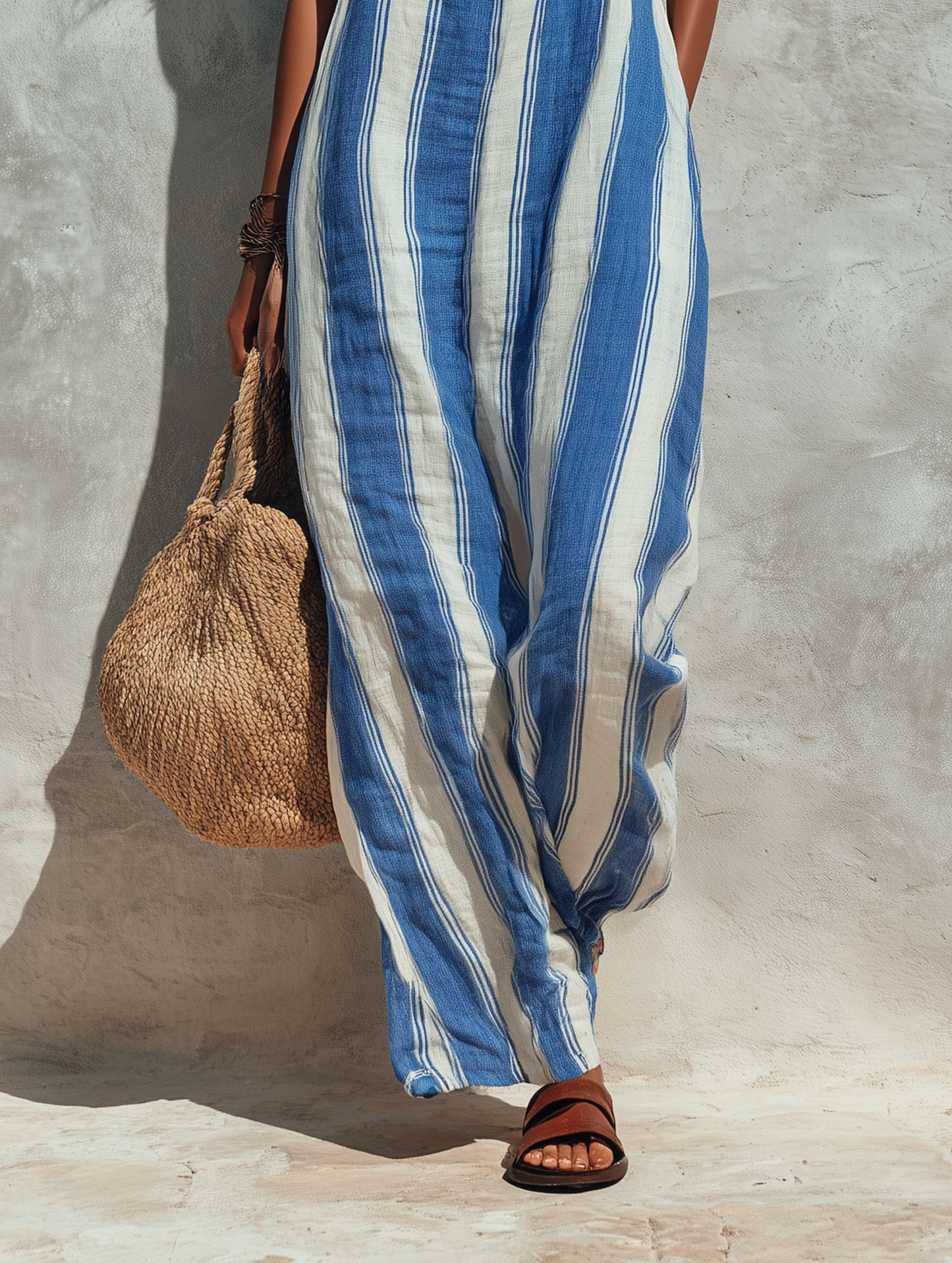 Minimalista Vacation-style Striped Printed Suspender Mono