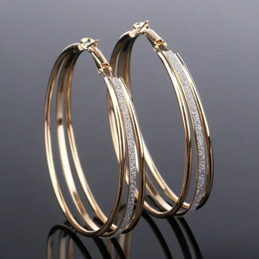 Pendientes Aro Retro Dorados