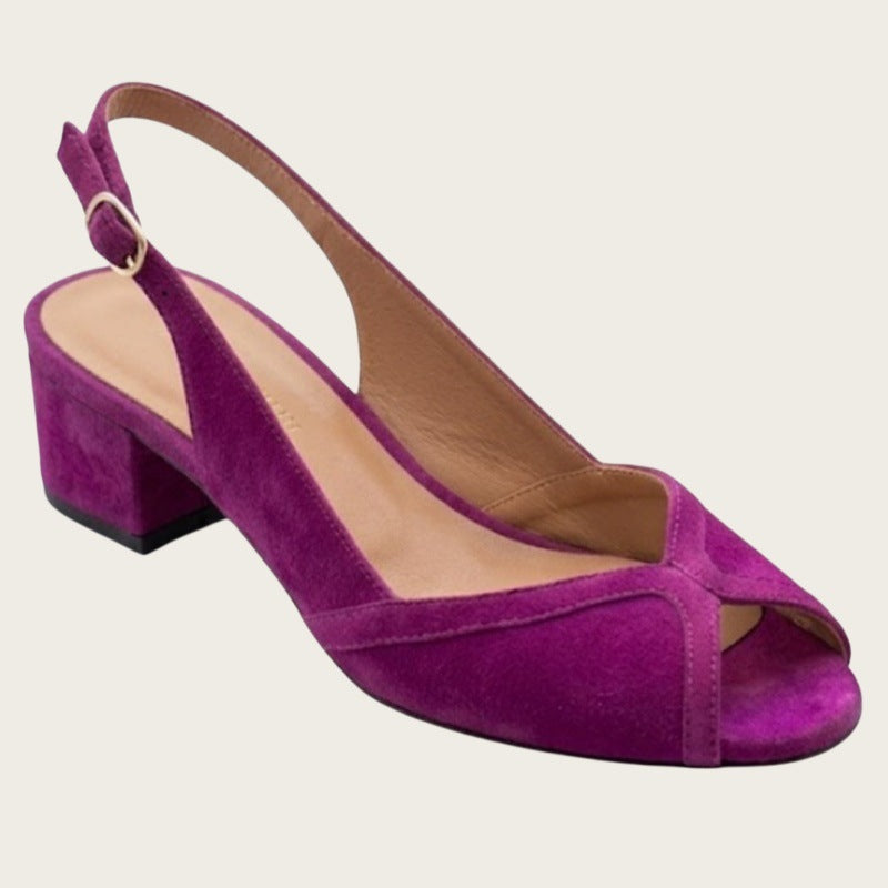 Matilde | Zapatos planos de gamuza fucsia para el verano