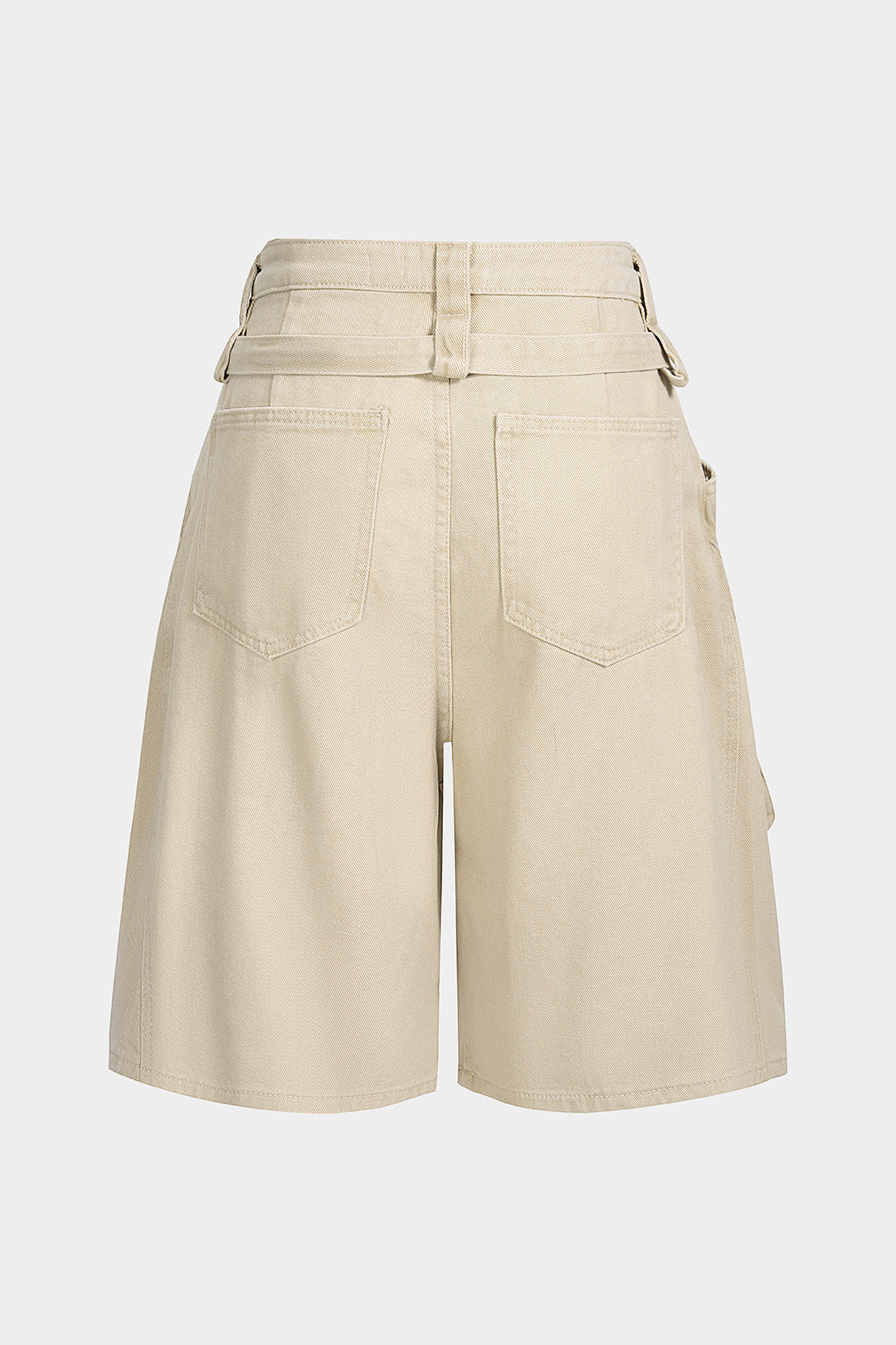 Denim Belted Pocket Shorts