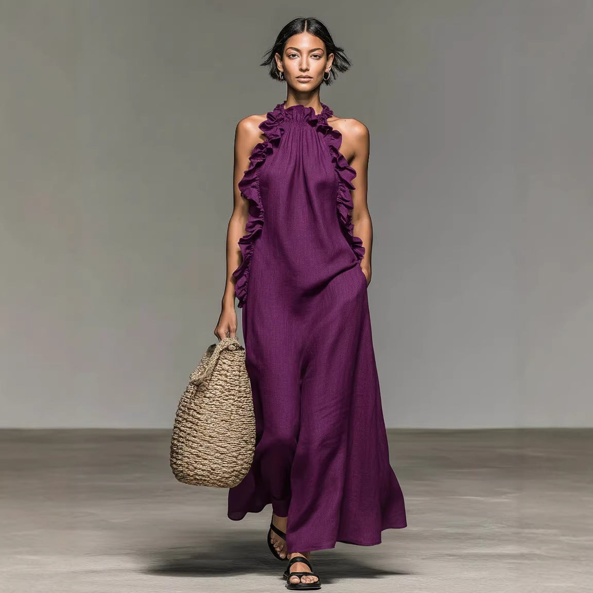 Luna | Vestido maxi con bolsillos