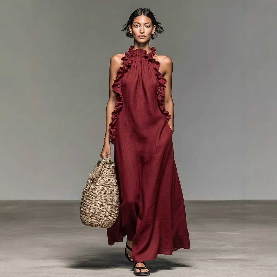 Luna | Vestido maxi con bolsillos