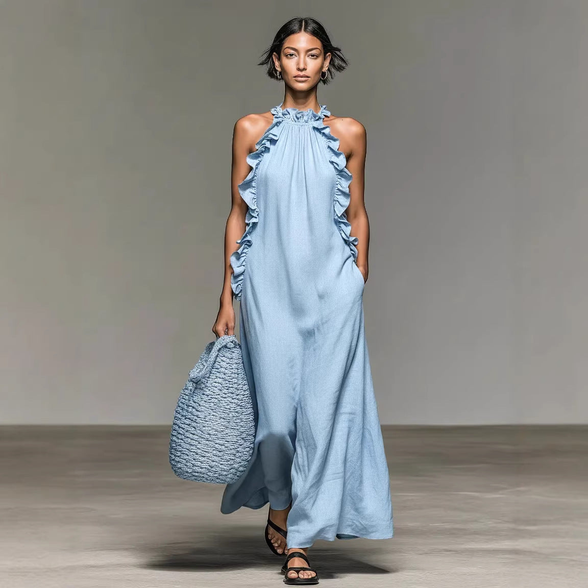 Luna | Vestido maxi con bolsillos