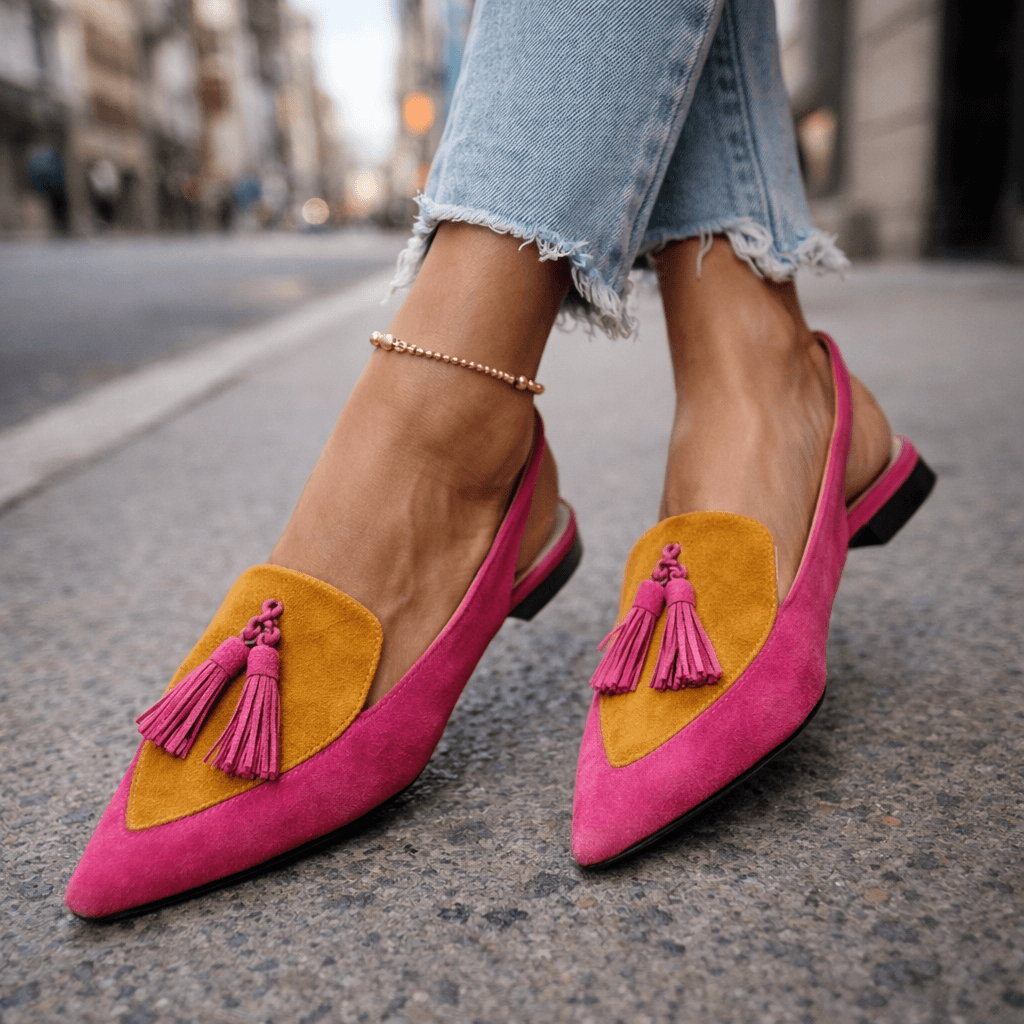 Valentina - Fringe Detail Pointed Sandals