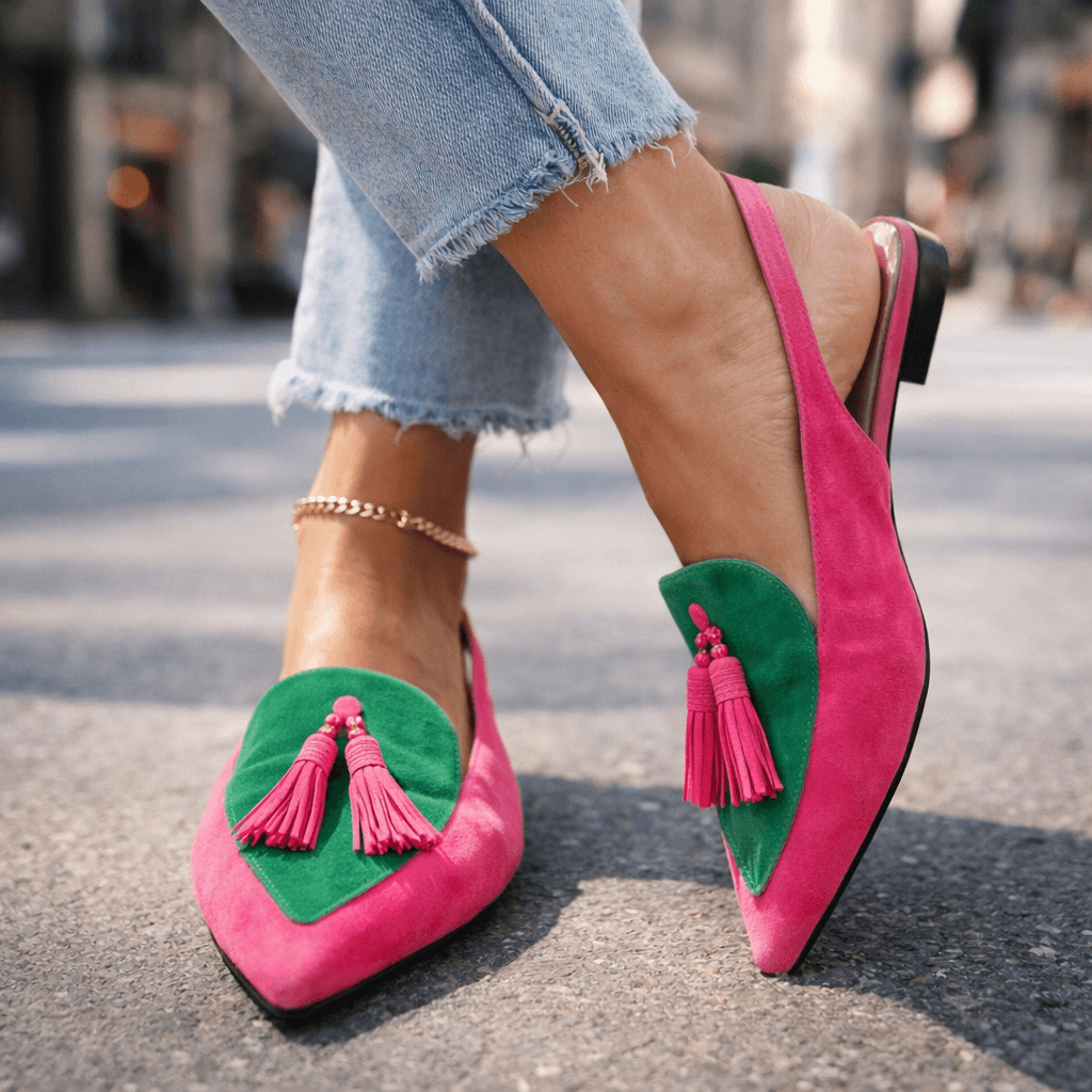 Valentina - Fringe Detail Pointed Sandals