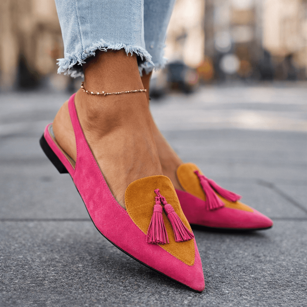 Valentina - Fringe Detail Pointed Sandals