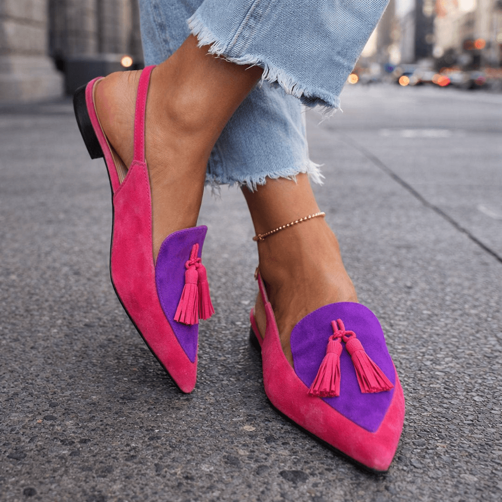 Valentina - Fringe Detail Pointed Sandals