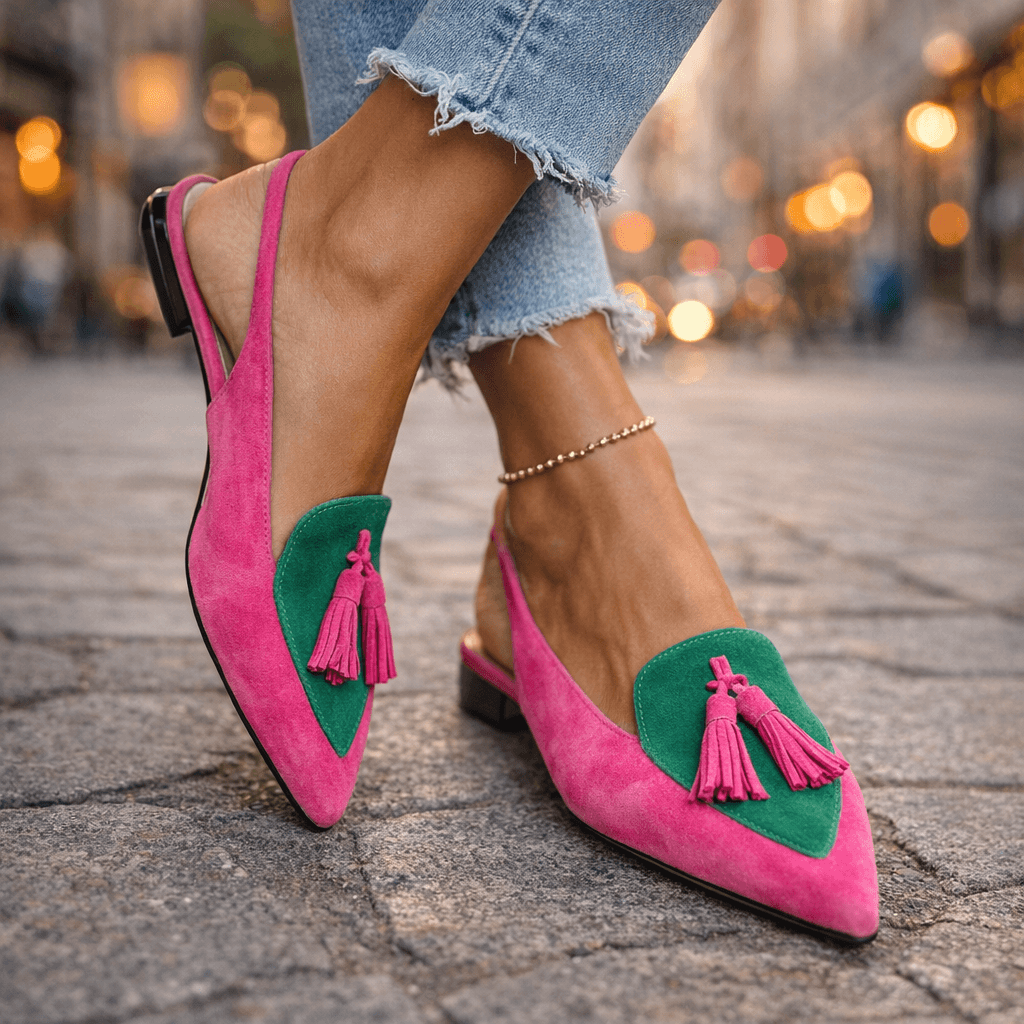 Valentina - Fringe Detail Pointed Sandals