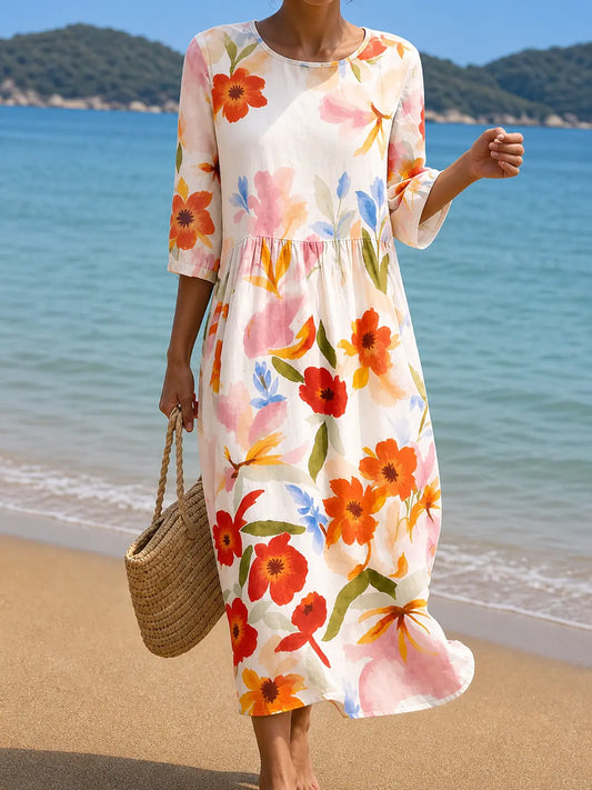 Vestido casual de mujer con estampado floral Adriana Valera