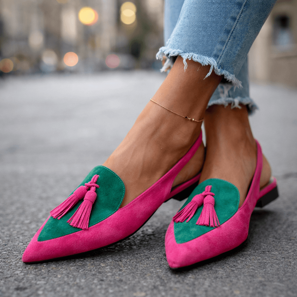 Valentina - Fringe Detail Pointed Sandals