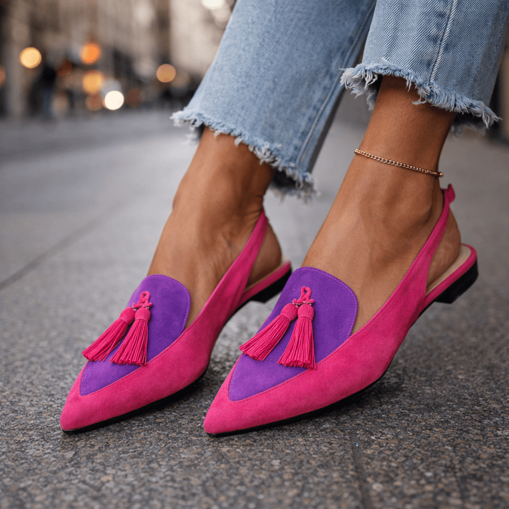 Valentina - Fringe Detail Pointed Sandals