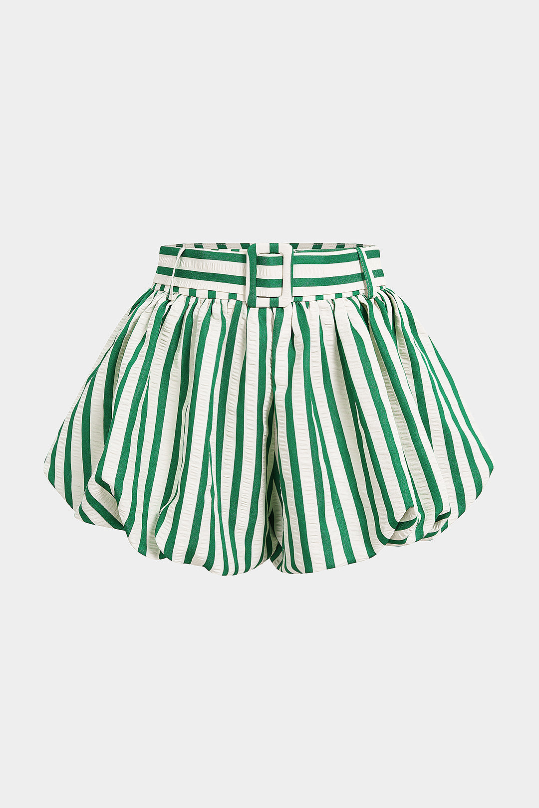 Striped Textured Ruched Shorts
