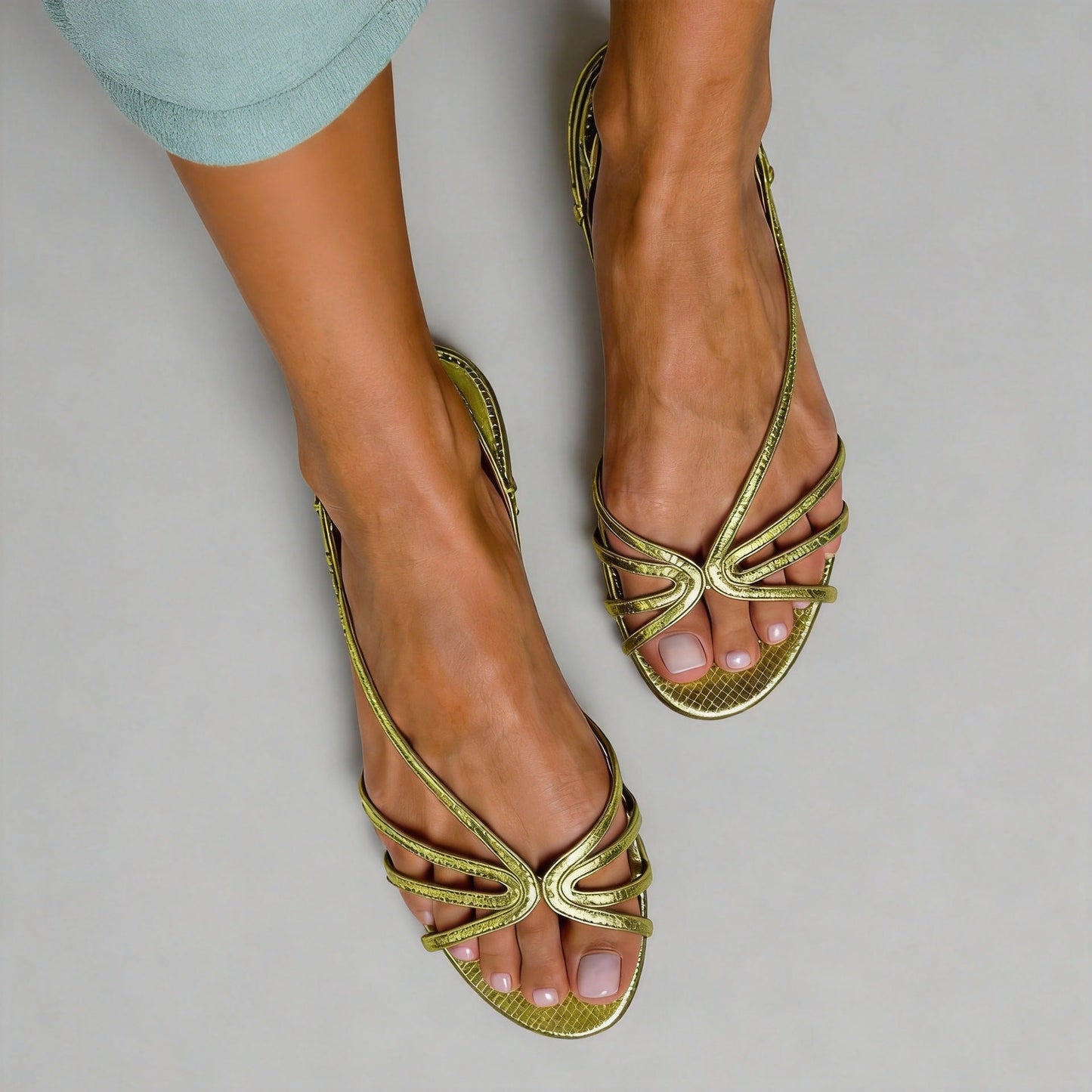 Deila | Sandalias de Tiras Metalizadas para Verano