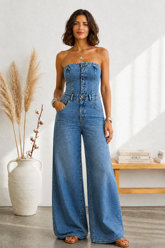 Mono Azul Sculpt Strapless