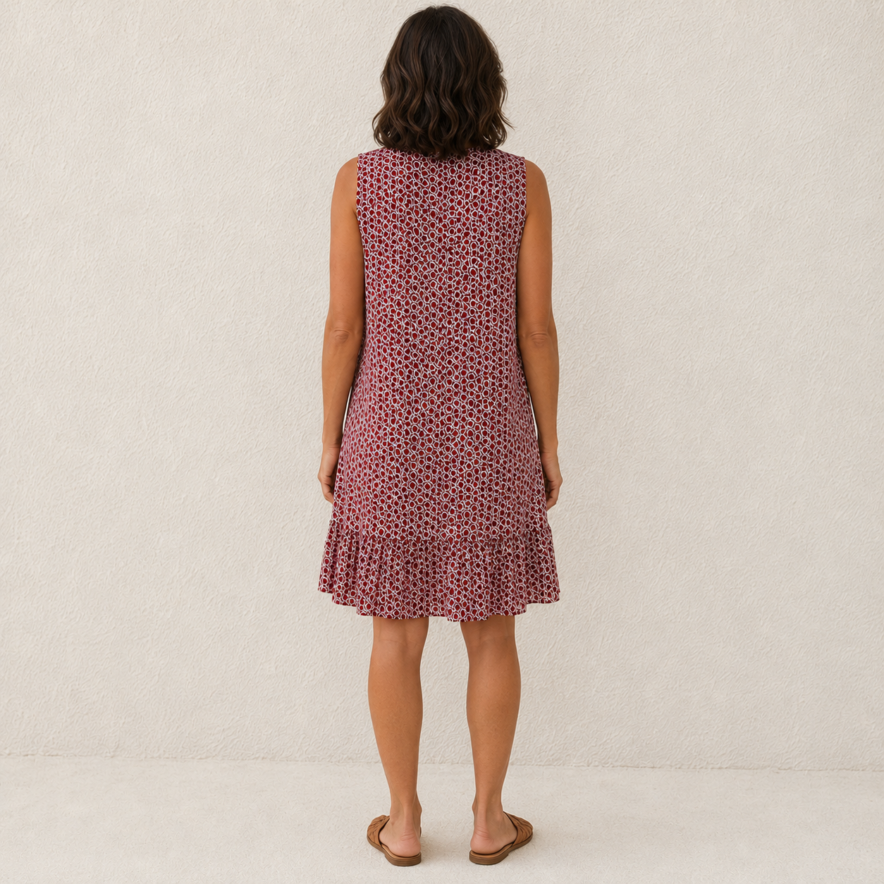 Clara | Vestido sin Mangas con Estampado Geométrico