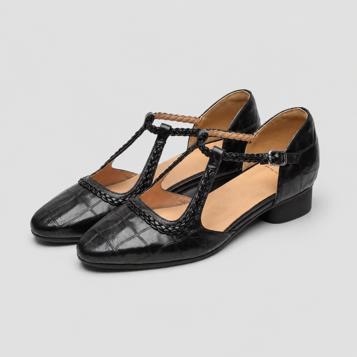 Mireya | Zapatos Trenzados de Tacón Bajo
