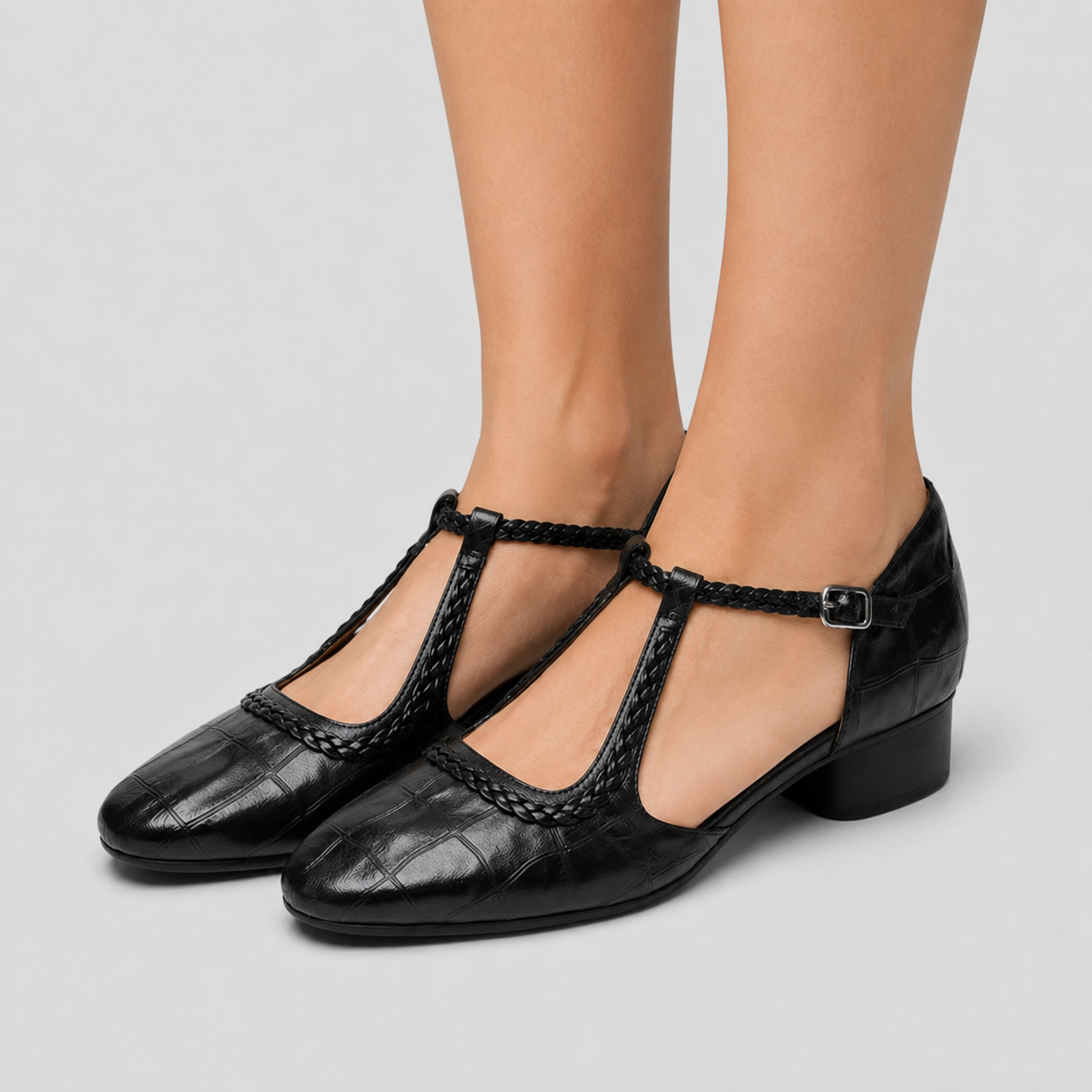 Mireya | Zapatos Trenzados de Tacón Bajo