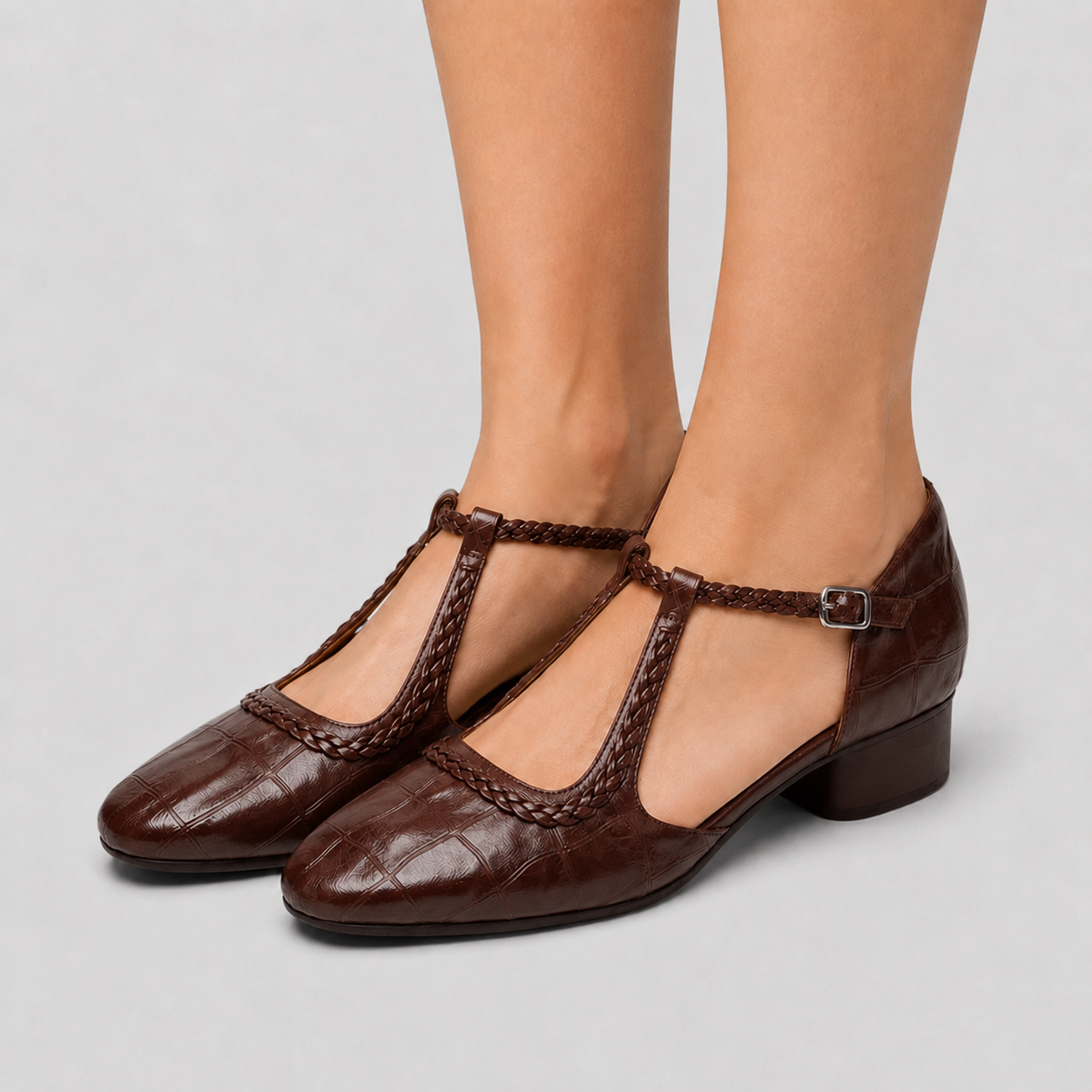 Mireya | Zapatos Trenzados de Tacón Bajo