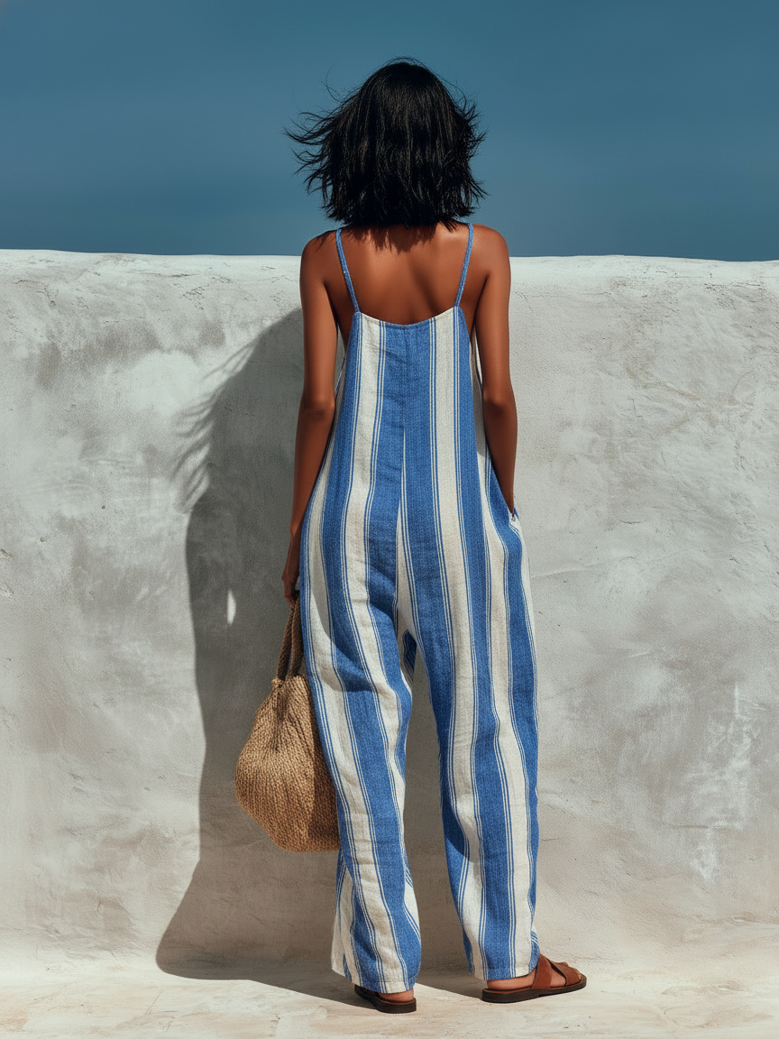 Minimalista Vacation-style Striped Printed Suspender Mono