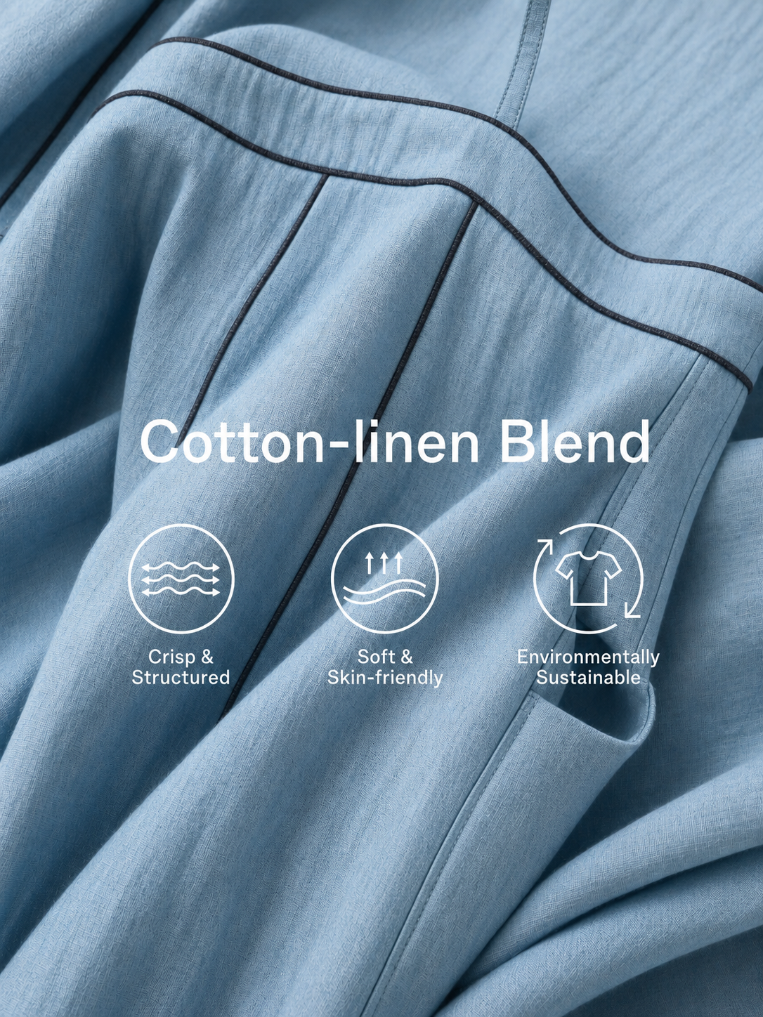 Casual Azul Cotton-lino Sin mangas Camisole Chalecoido maxi