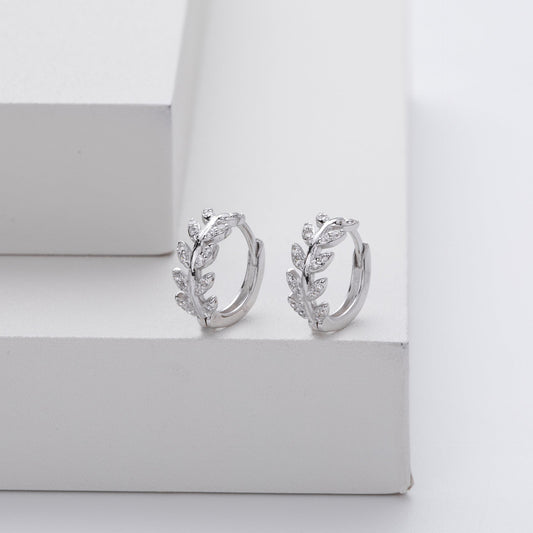 Pendientes Plata en Forma de Hoja