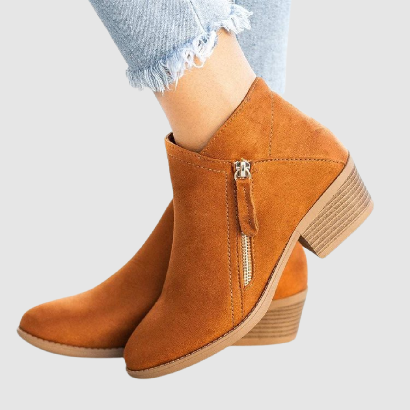 Kaia | Botines planos con cremallera lateral