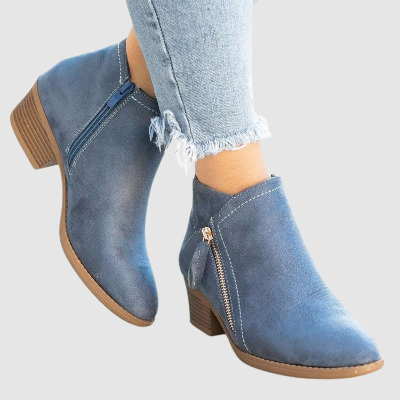 Kaia | Botines planos con cremallera lateral