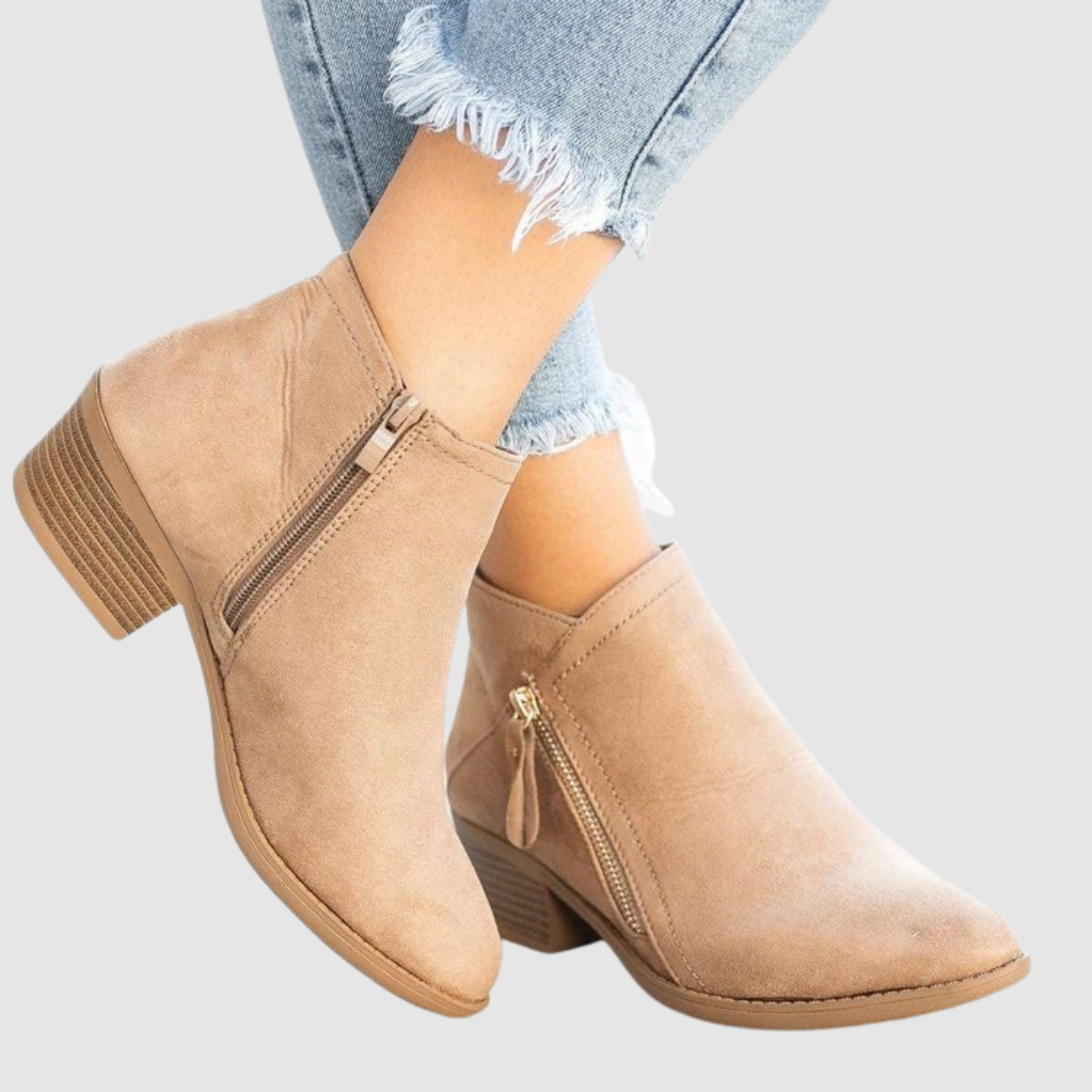 Kaia | Botines planos con cremallera lateral