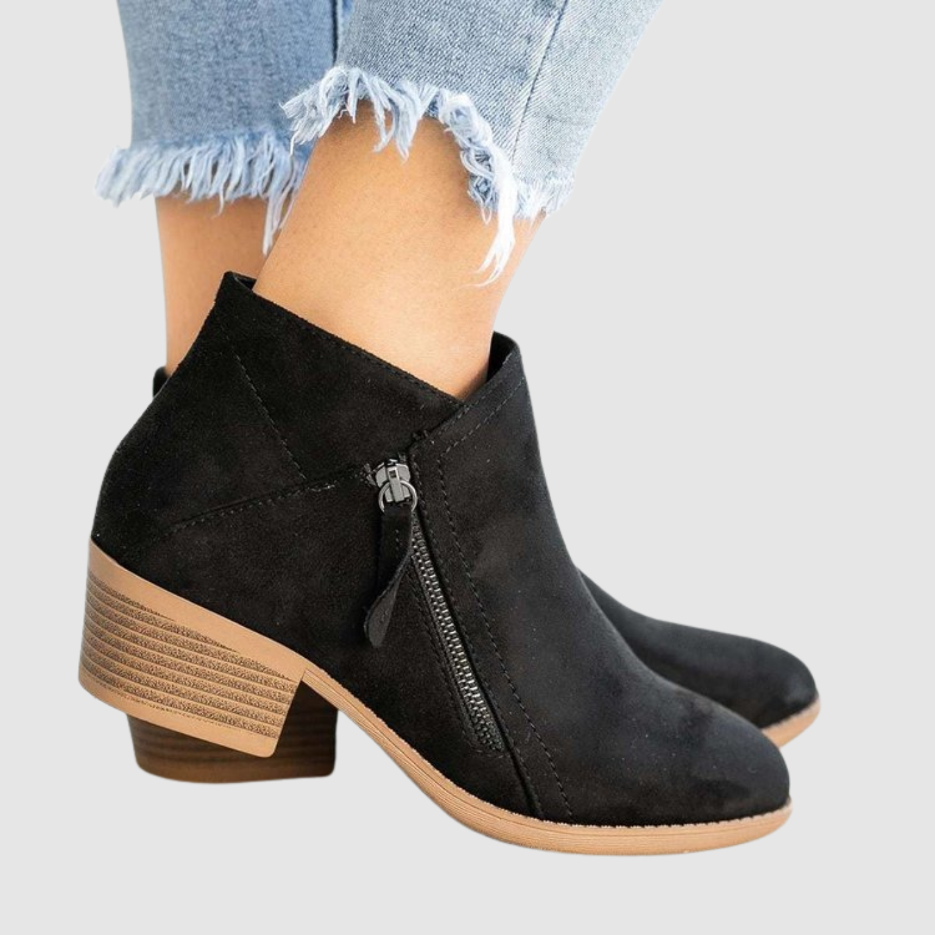 Kaia | Botines planos con cremallera lateral