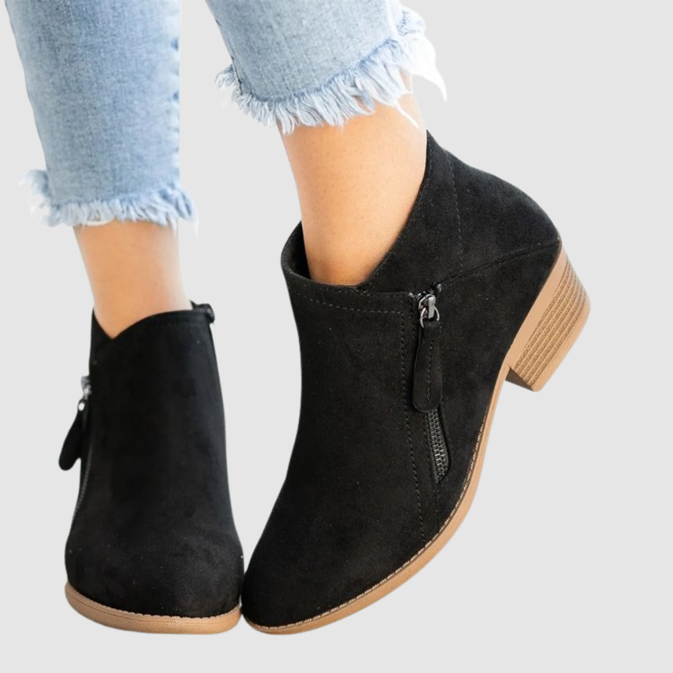 Kaia | Botines planos con cremallera lateral