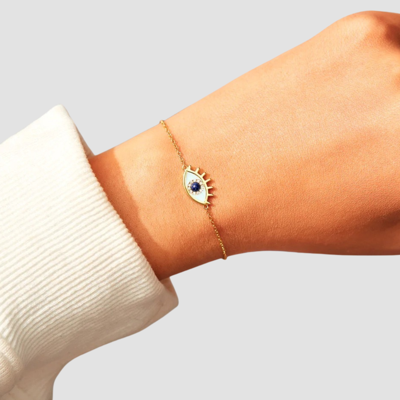 Mara | Pulsera de ojo con esmalte esmaltado en plata 925