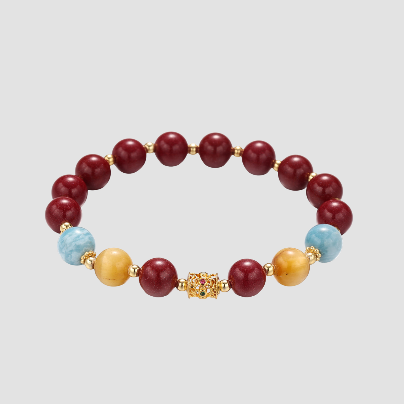 Mara | Pulsera de cuentas de piedra cinabrio