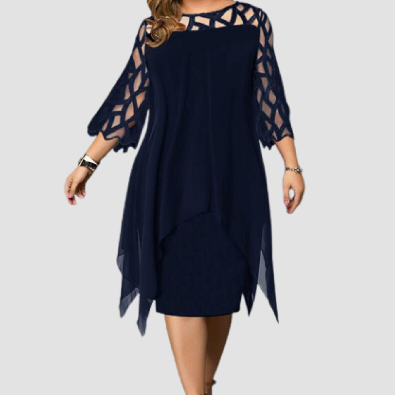 Novea | Vestido de gasa con encaje