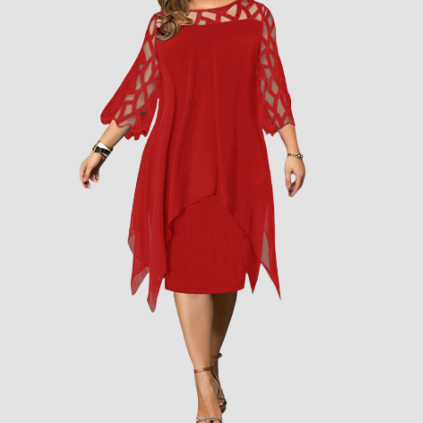 Novea | Vestido de gasa con encaje