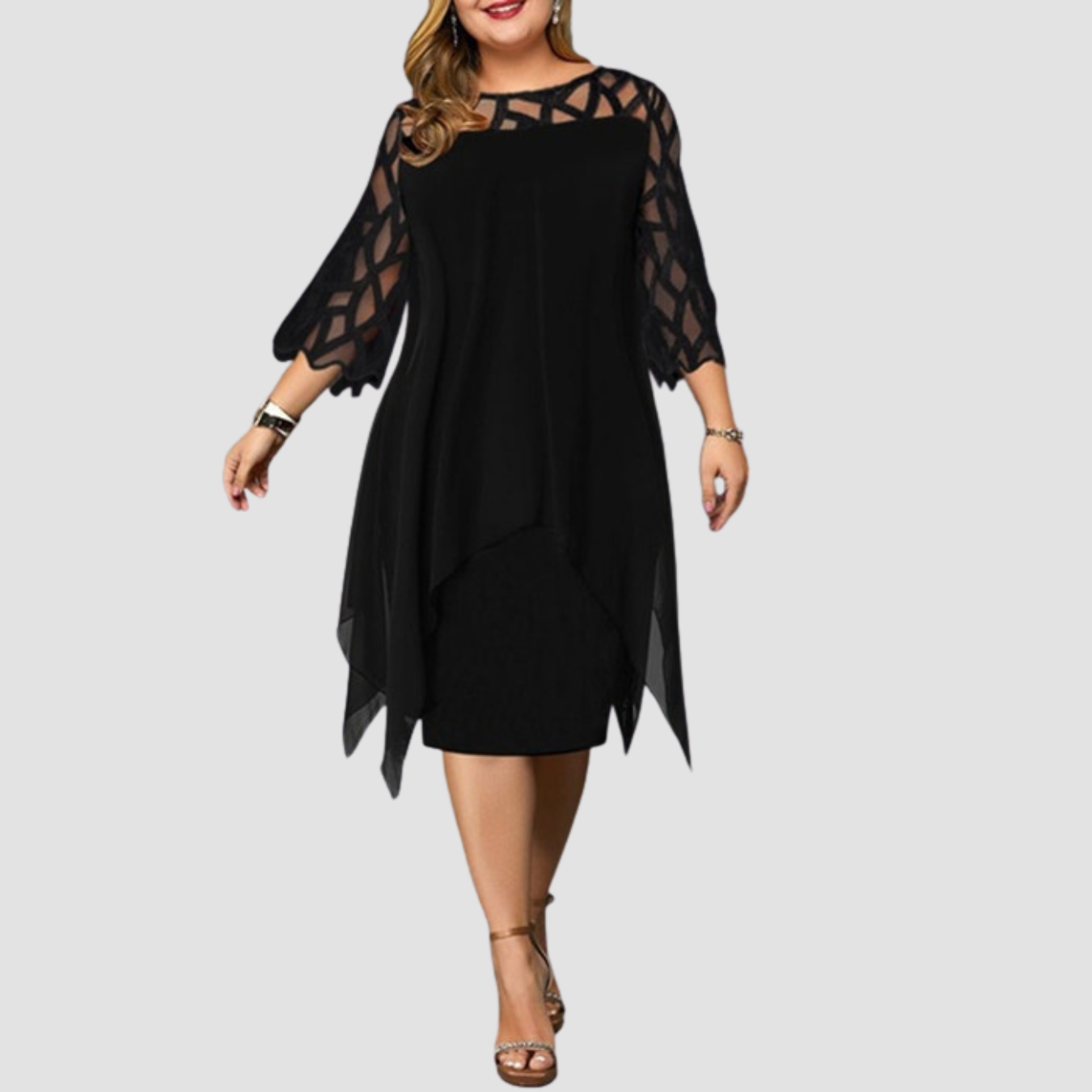 Novea | Vestido de gasa con encaje