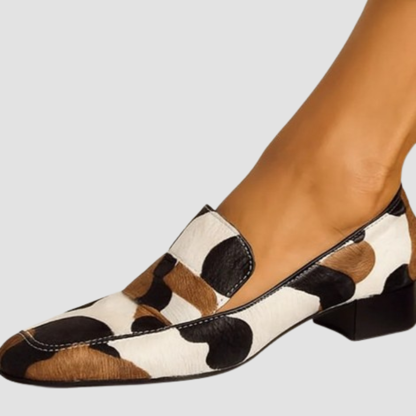 Siena | Zapatos de tacón bajo con estampado de cebra