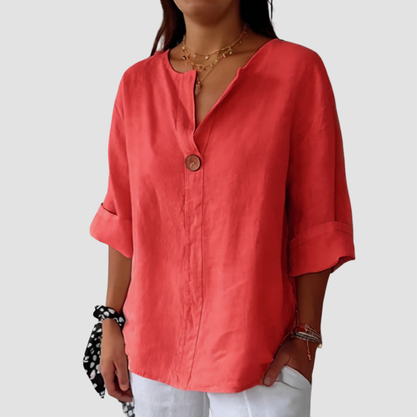 Lara | Camiseta de manga larga con cuello en V