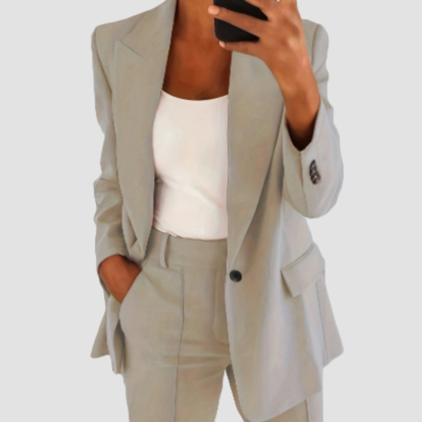 Mira | Chaqueta de traje y pantalón ajustado con bolsillos